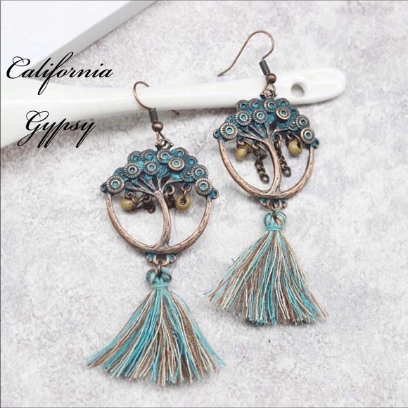 Jewelry - Tree of life Hippie Boho tassel earrings✨